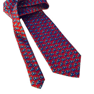 Ralph Lauren Silk‎ Tie Motorcycle Trike Motorcyclist Necktie LRL Red Made in USA